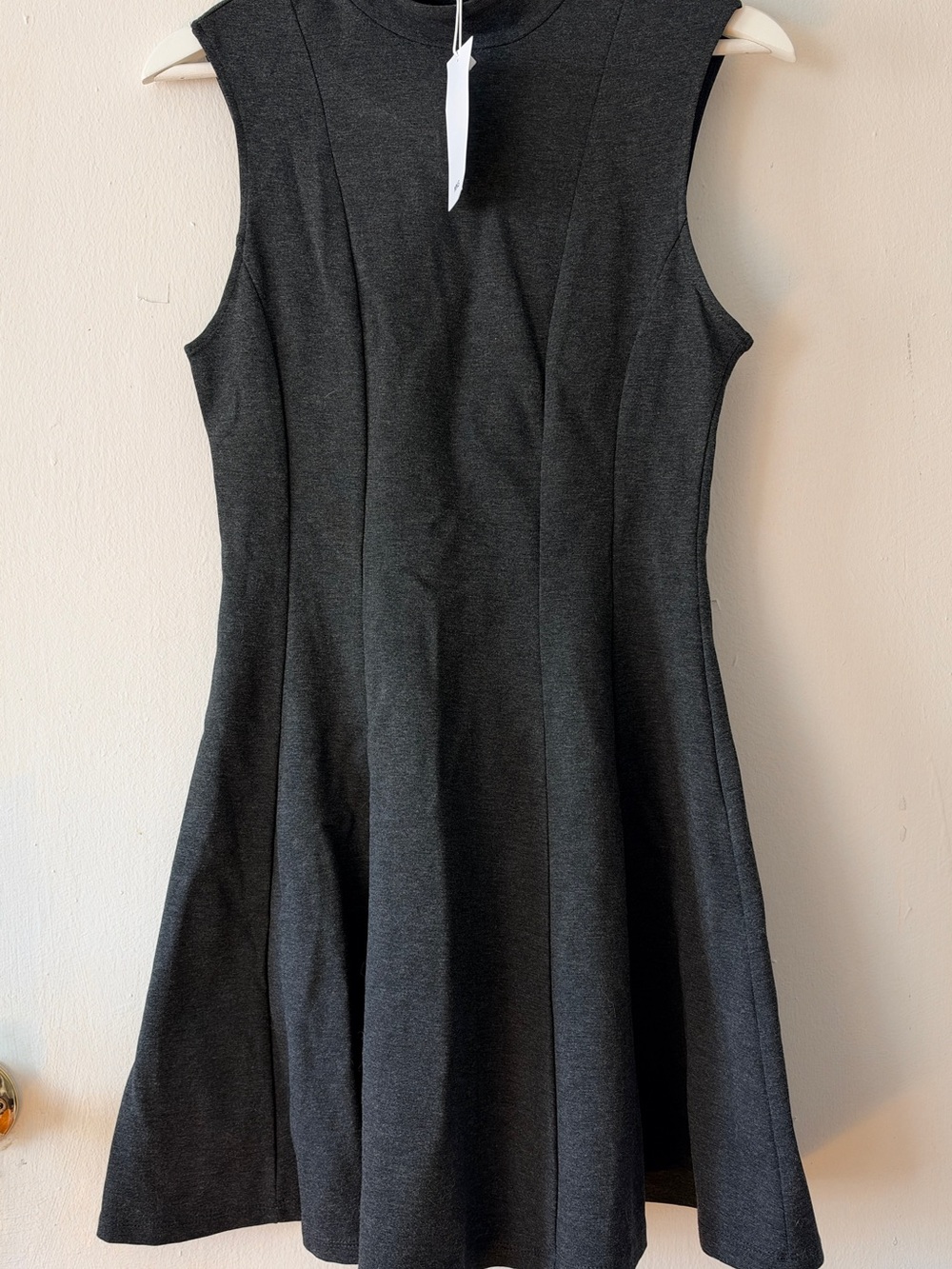 Mango Sleeveless Dark Gray Fit & Flare Dress